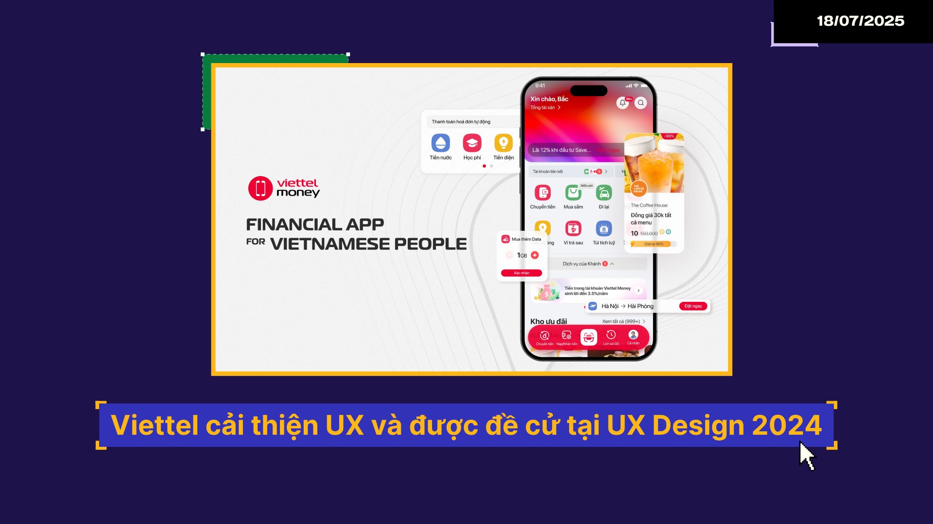 Viettel Money cải thiện UX và được đề cử tại UX Design Awards 2024